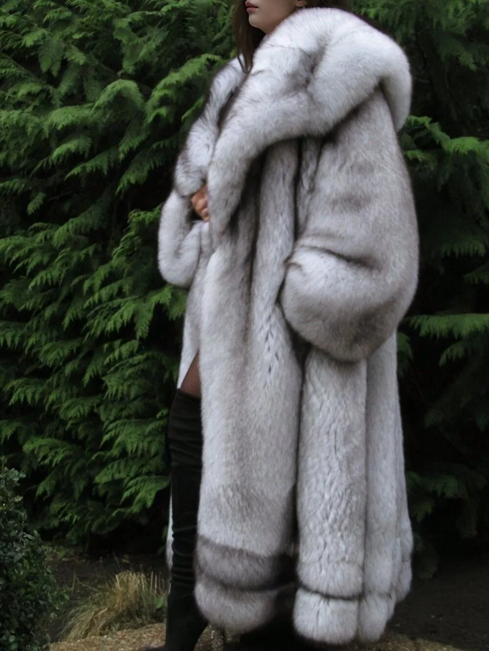 Multicolor Elegant Women's Lined Long Oversized Winter Jacket